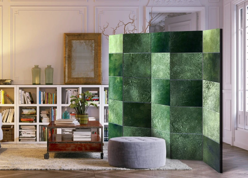 Parawan 5-częściowy - Zielona układanka II [Room Dividers]
