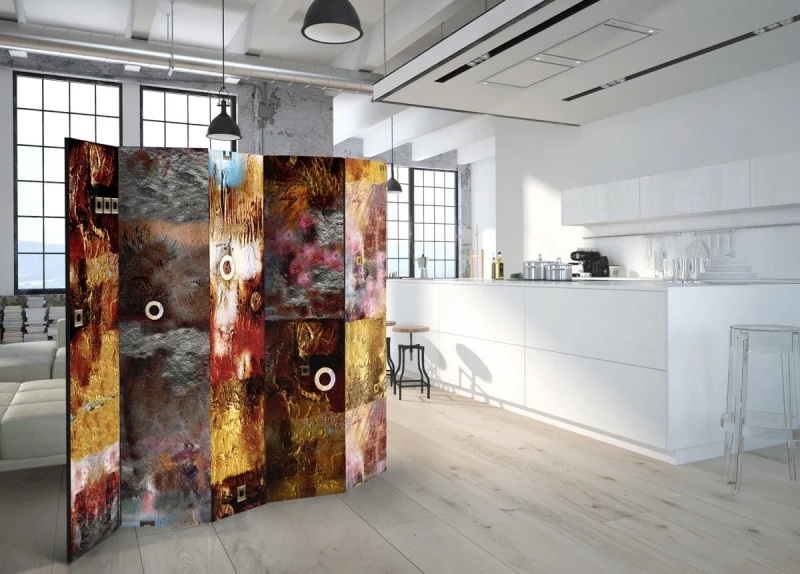 Parawan 5-częściowy - Malowana abstrakcja II [Room Dividers]