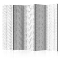 Parawan 5-częściowy - Biały splot II [Room Dividers]