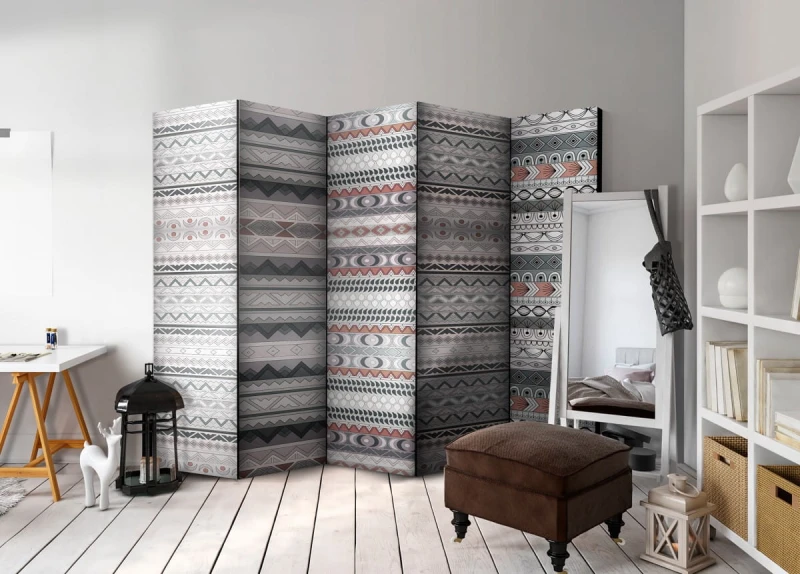 Parawan 5-częściowy - Etniczny deseń II [Room Dividers]