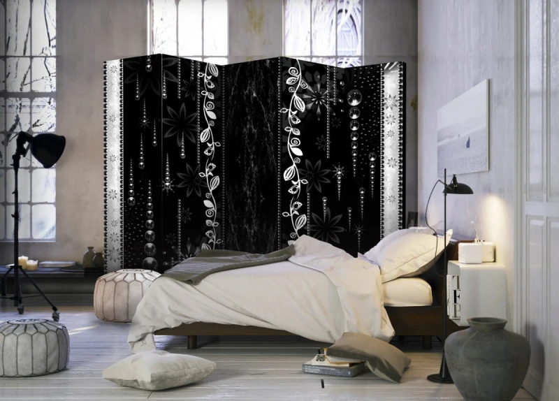 Parawan 5-częściowy - Czarna elegancja II [Room Dividers]