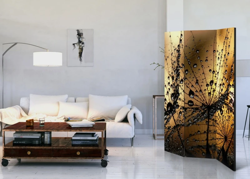 Parawan 3-częściowy - Dmuchawce w deszczu [Room Dividers]