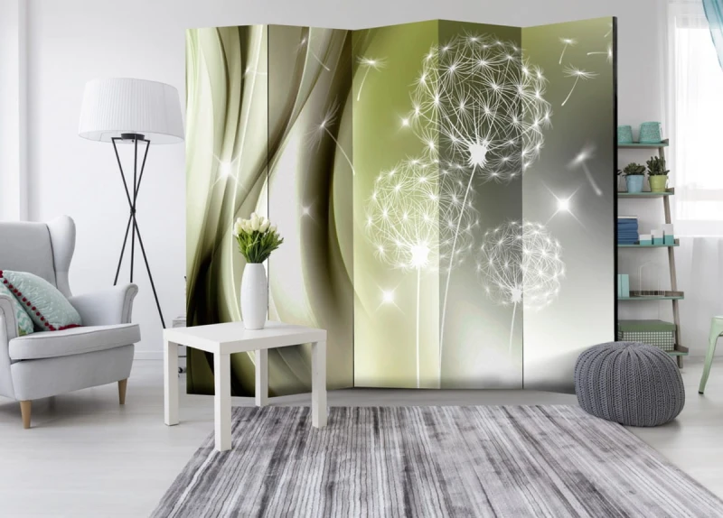 Parawan 5-częściowy - Zielona delikatność II [Room Dividers]