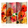 Parawan 5-częściowy - Aksamitne maki II [Room Dividers]