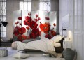 Parawan 5-częściowy - Maki w blasku księżyca II [Room Dividers]