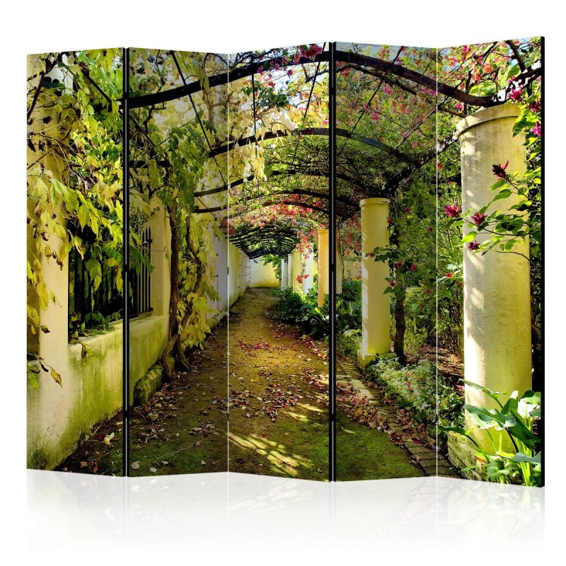 Parawan 5-częściowy - Romantyczny ogród II [Room Dividers]