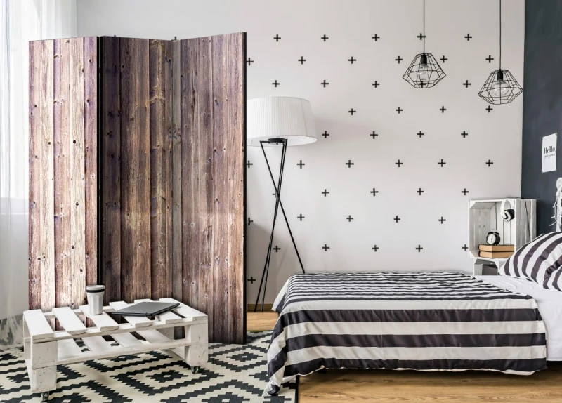 Parawan 3-częściowy - Drewniany urok [Room Dividers]