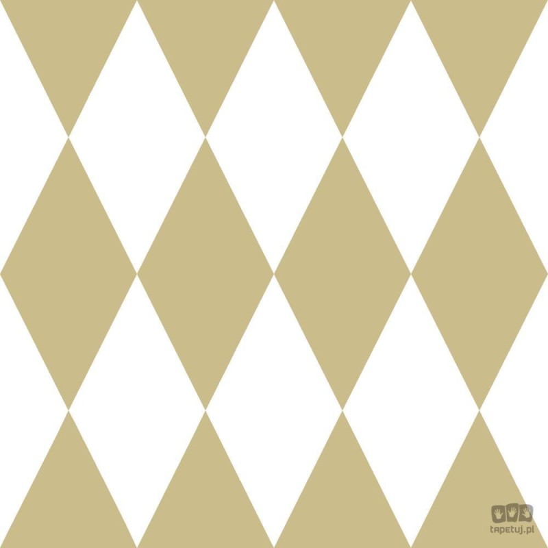 Tapeta z geometrycznym złoto-białym wzorem