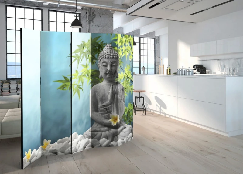 Parawan 5-częściowy - Medytujący Budda II [Room Dividers]