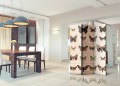 Parawan 3-częściowy - Styl retro: Motyle [Room Dividers]