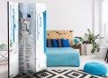 Parawan 3-częściowy - Grecka wyspa marzeń [Room Dividers]