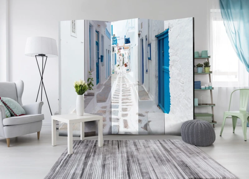 Parawan 5-częściowy - Grecka wyspa marzeń II [Room Dividers]