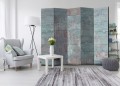 Parawan 5-częściowy - Turkusowy beton II [Room Dividers]