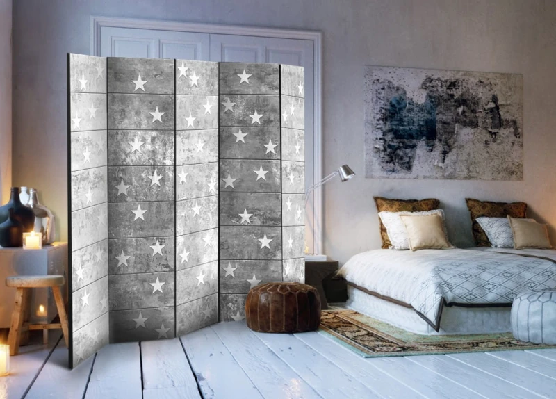 Parawan 5-częściowy - Gwiazdki na betonie II [Room Dividers]