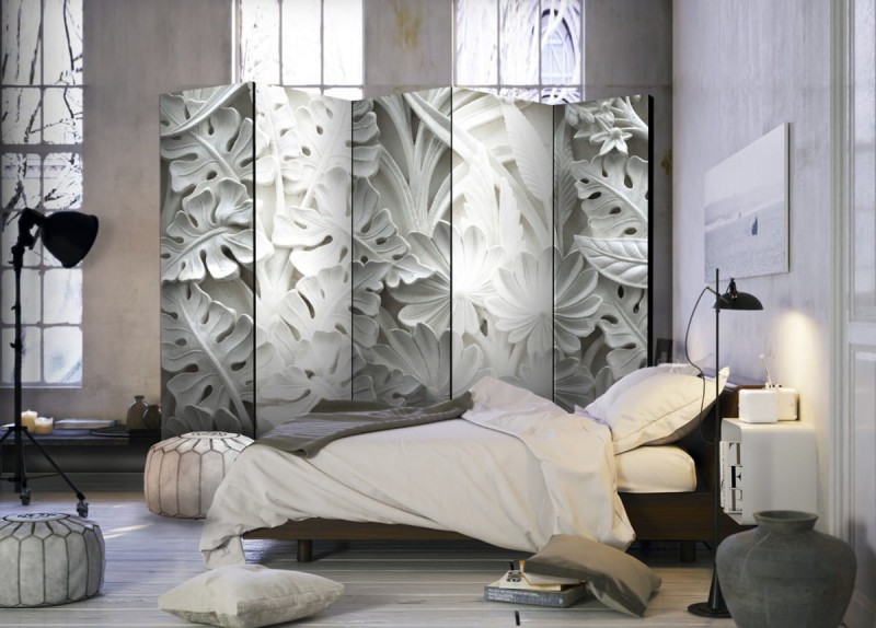 Parawan 5-częściowy - Alabastrowy ogród II [Room Dividers]
