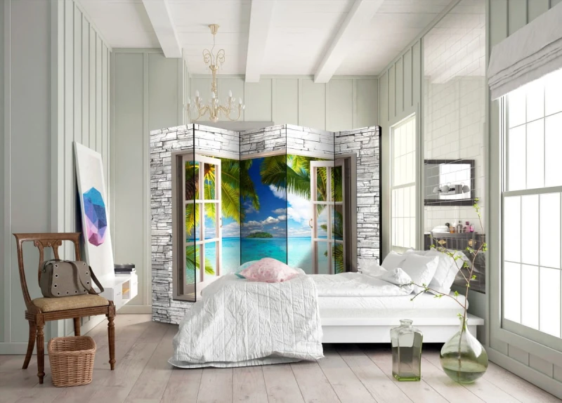 Parawan 5-częściowy - Wyspa marzeń II [Room Dividers]
