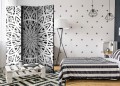 Parawan 3-częściowy - Biała Mandala [Room Dividers]