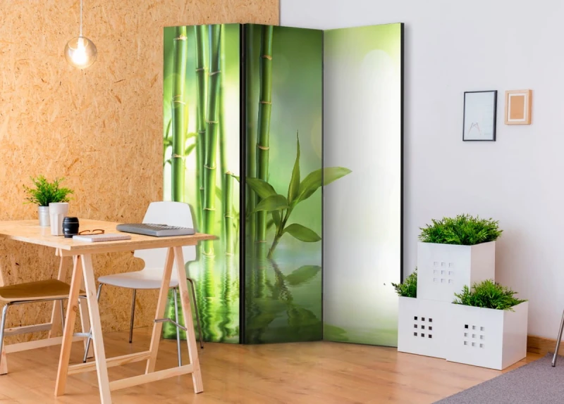 Parawan 3-częściowy - Zielony bambus [Room Dividers]