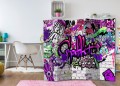 Parawan 5-częściowy - Foletowe graffiti [Room Dividers]