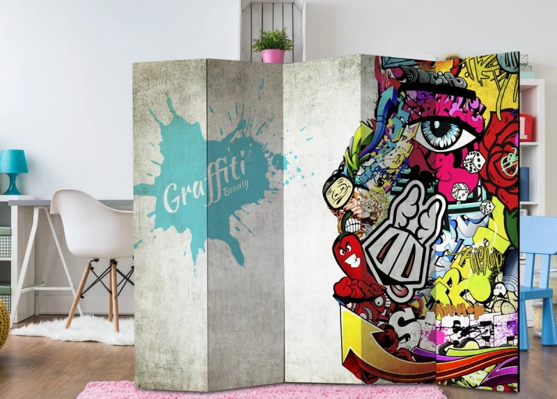 Parawan 5-częściowy - Graffiti Beauty [Room Dividers]