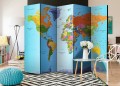 Parawan 5-częściowy - Kolorowa geografia [Room Dividers]