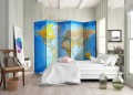Parawan 5-częściowy - Klasyczna mapa świata [Room Dividers]