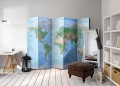 Parawan 5-częściowy - Mapa świata [Room Dividers]