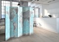Parawan 5-częściowy - Drewniane podróże [Room Dividers]