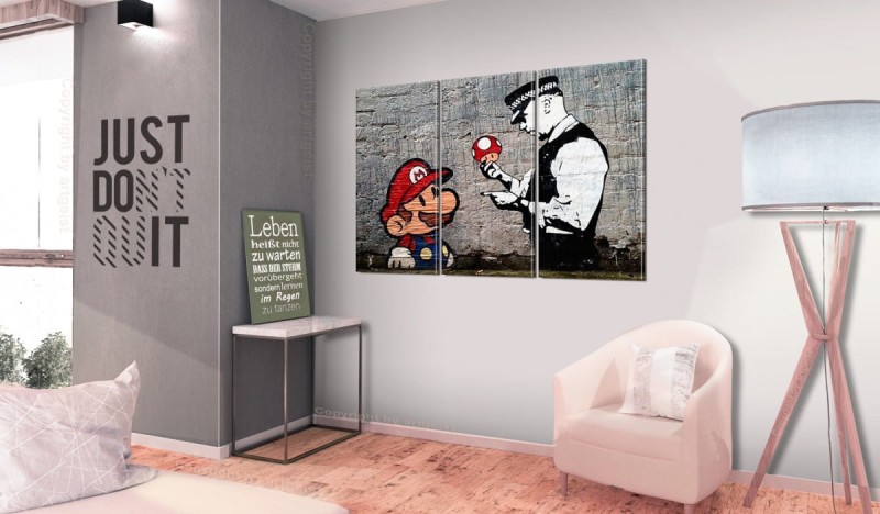 Obraz - Super Mario Mushroom Cop by Banksy