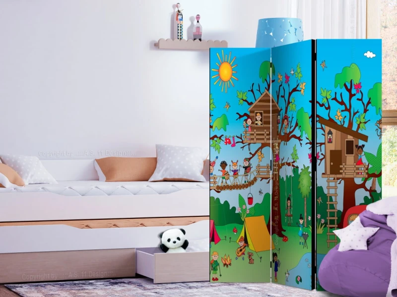 Parawan 3-częściowy - Szczęśliwe dzieci [Room Dividers]