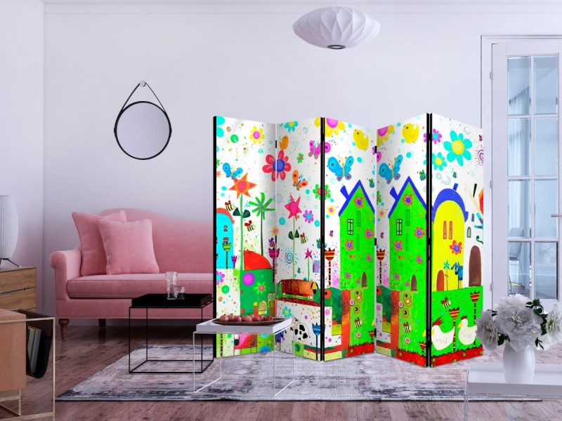 Parawan 5-częściowy - Wesoła farma II [Room Dividers]