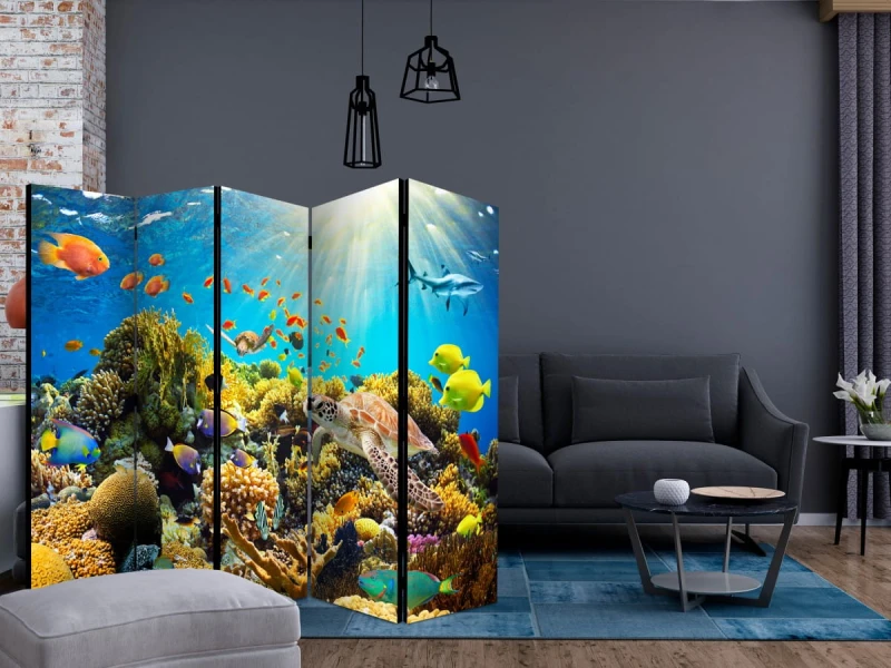 Parawan 5-częściowy - Podwodny świat II [Room Dividers]