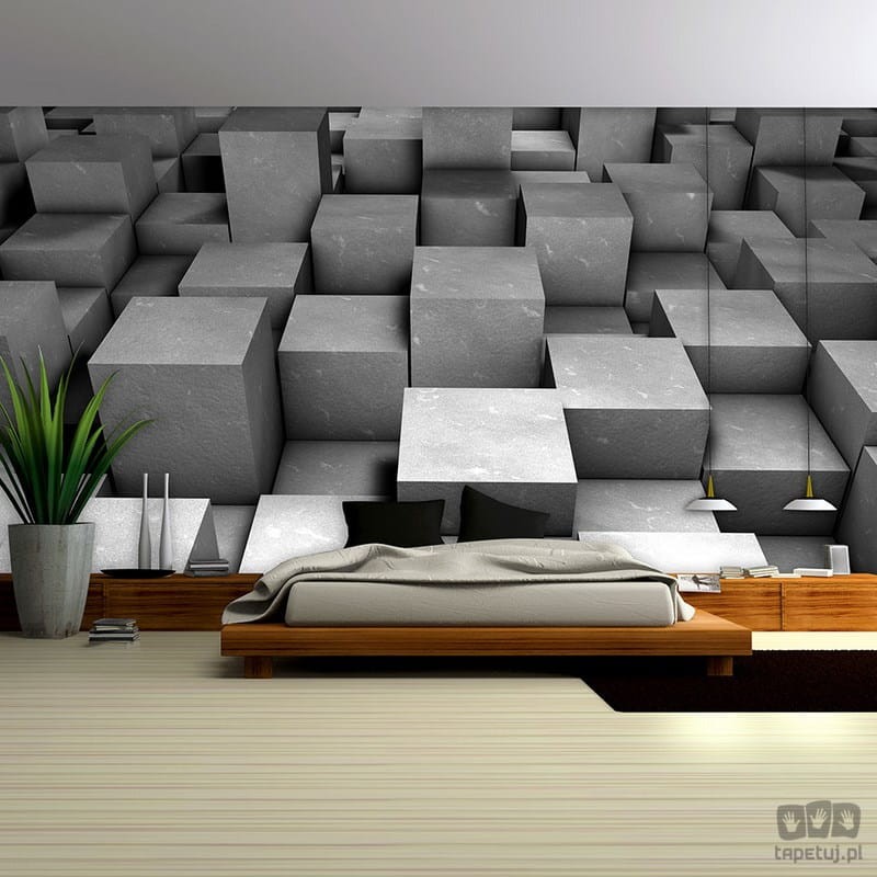 Fototapeta betonowe klocki 3D