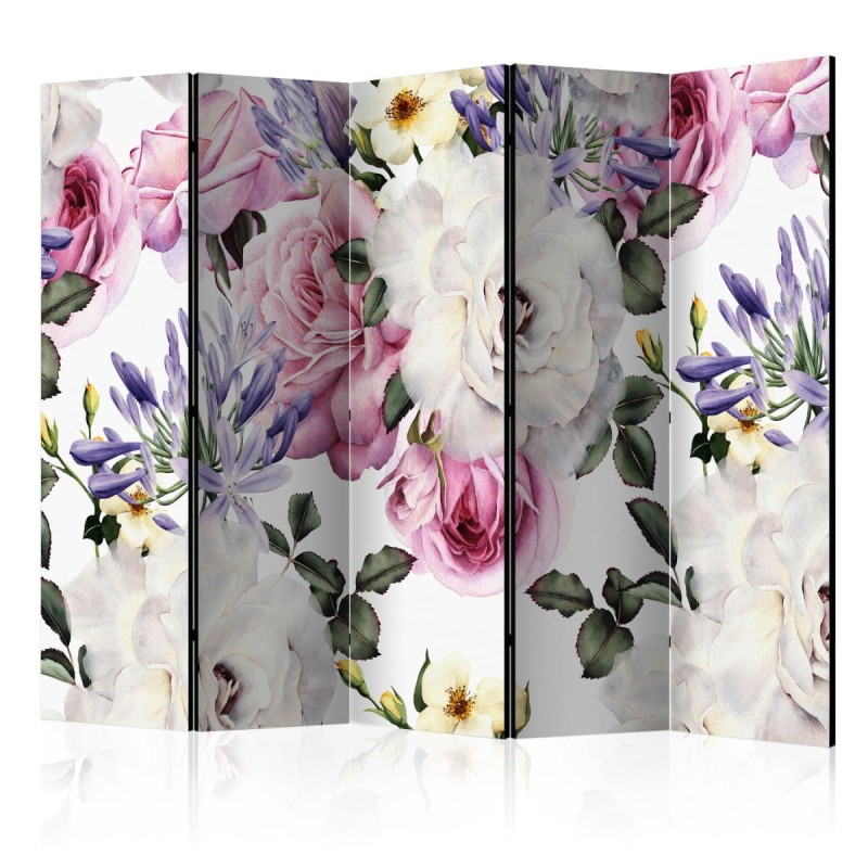 Parawan 5-częściowy - Kwiecista polana II [Room Dividers]