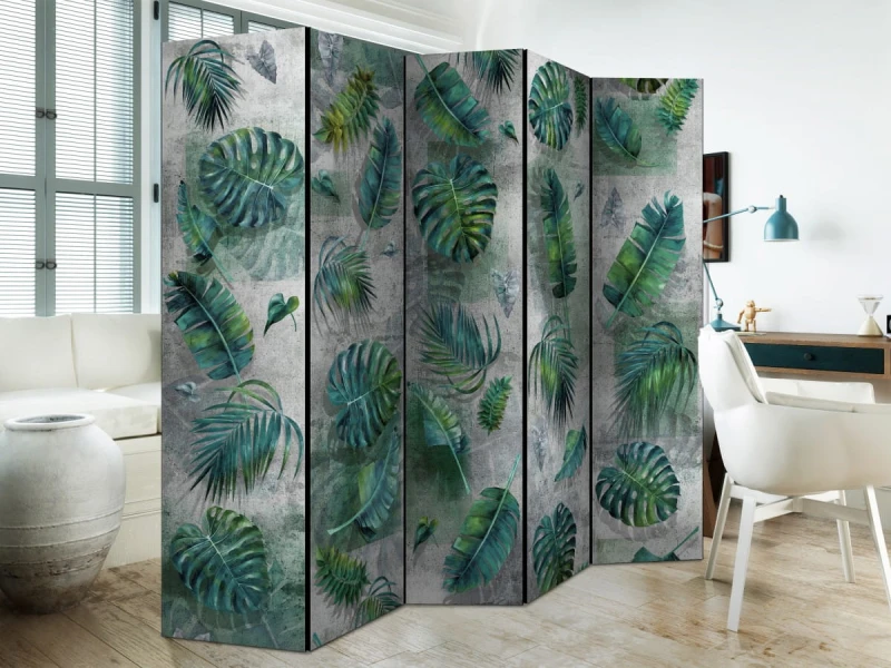 Parawan 5-częściowy - Modernistyczna dżungla II [Room Dividers]