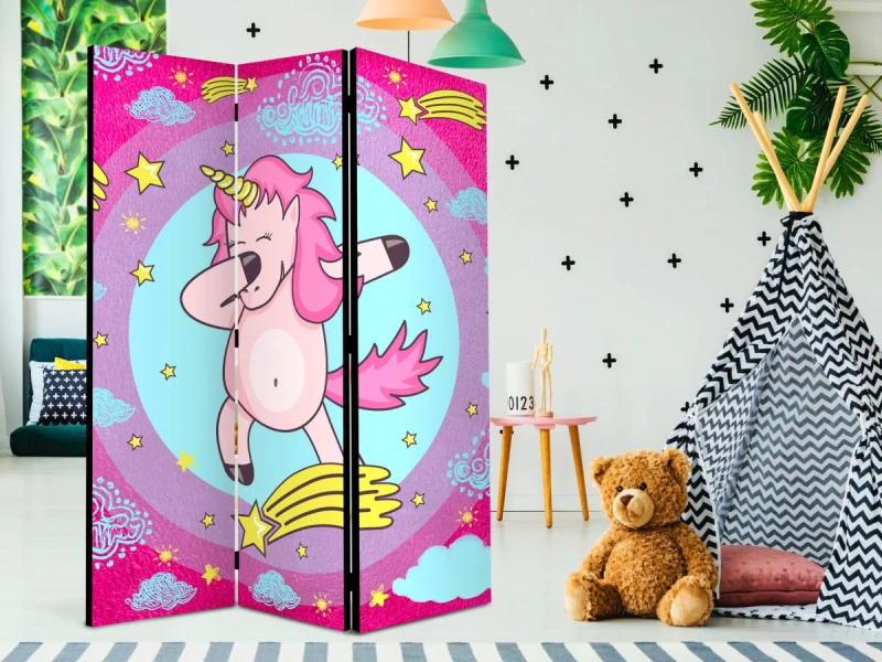 Parawan 3-częściowy - Roztańczowy unicorn [Room Dividers]