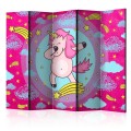 Parawan 5-częściowy - Roztańczowy unicorn II [Room Dividers]