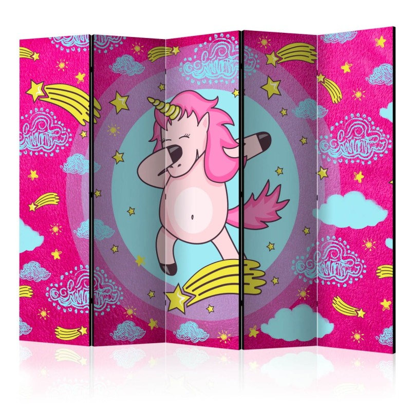 Parawan 5-częściowy - Roztańczowy unicorn II [Room Dividers]