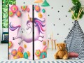 Parawan 3-częściowy - Gibki unicorn [Room Dividers]