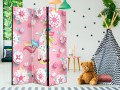 Parawan 3-częściowy - Jednorożec w kwietniku [Room Dividers]