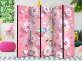 Parawan 5-częściowy - Jednorożec w kwietniku II [Room Dividers]