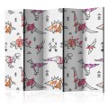 Parawan 5-częściowy - Dinozaury origami II [Room Dividers]
