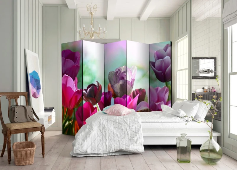 Parawan 5-częściowy - Piękne tulipany II [Room Dividers]