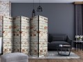 Parawan 5-częściowy - Ceglana opowieść II [Room Dividers]