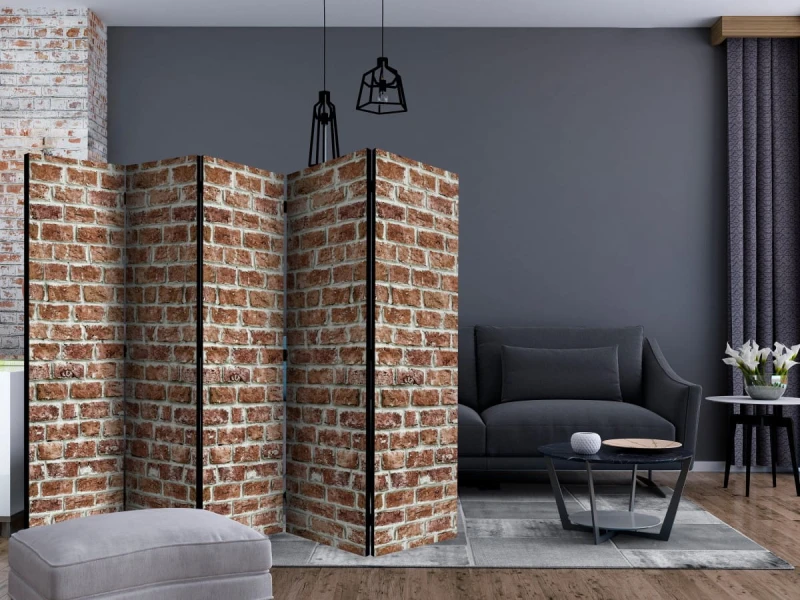Parawan 5-częściowy - Ceglana przestrzeń II [Room Dividers]