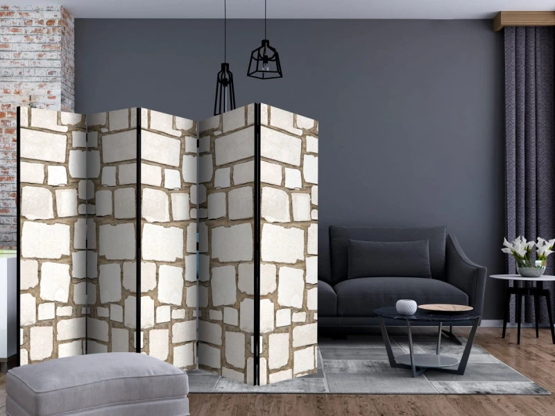 Parawan 5-częściowy - Kamienna łamigłówka II [Room Dividers]