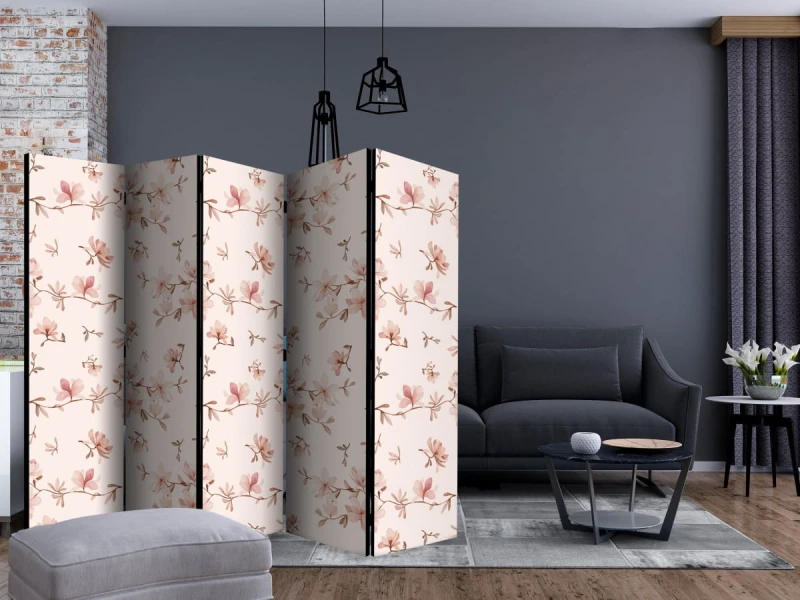 Parawan 5-częściowy - Gałązki magnolii II [Room Dividers]