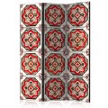 Parawan 3-częściowy - Taniec czerwonych linii [Room Dividers]