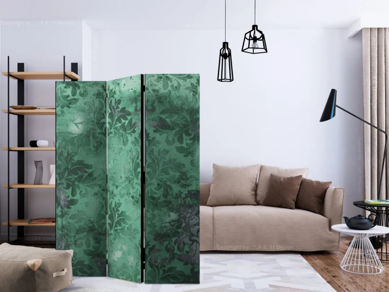Parawan 3-częściowy - Szmaragdowe wspomnienie [Room Dividers]