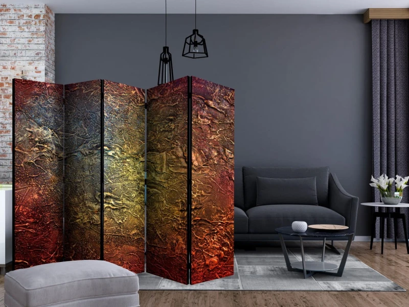 Parawan 5-częściowy - Czerwone złoto II [Room Dividers]